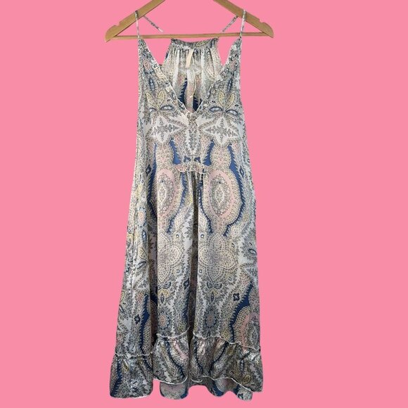 LOLA AUSTRALIA XS 100% Silk Slip Dress Nightie Lingerie Paisley Nightgown Neglig - Picture 1 of 16